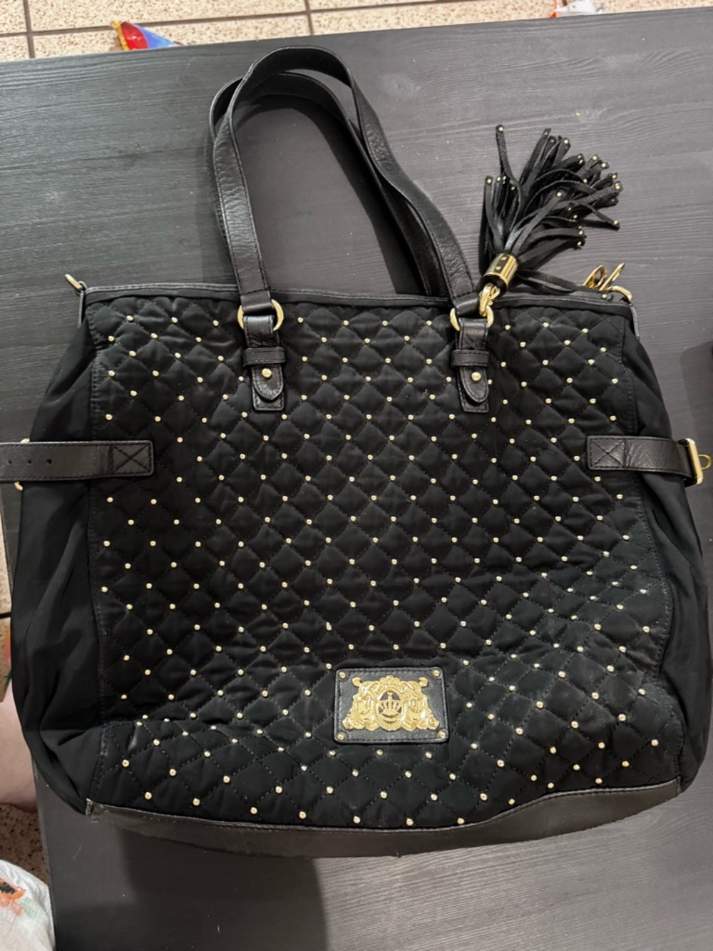 Vintage Juicy Couture Quilted Tote w/ Strap - Picture 2 of 11